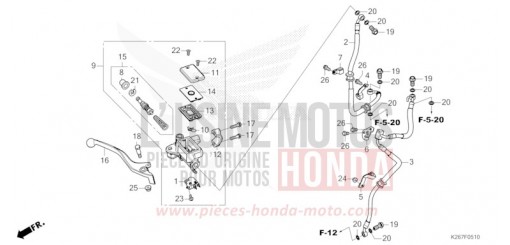 MAITRE-CYLINDRE DE FREIN AVANT CYLINDRE (MSX GROM A) MSX125AP de 2023